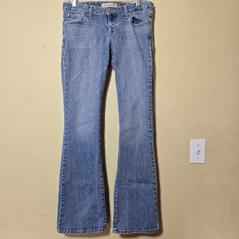 Aeropostale Jeans Womens 7/8 Hailey Skinny Flare Light Wash Preppy